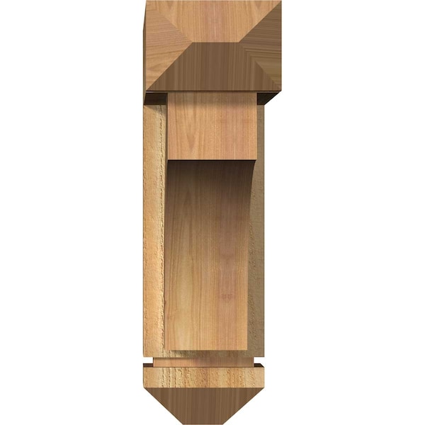 Westlake Arts And Crafts Rough Sawn Bracket W/ Offset Brace, Western Red Cedar, 6W X 20D X 20H